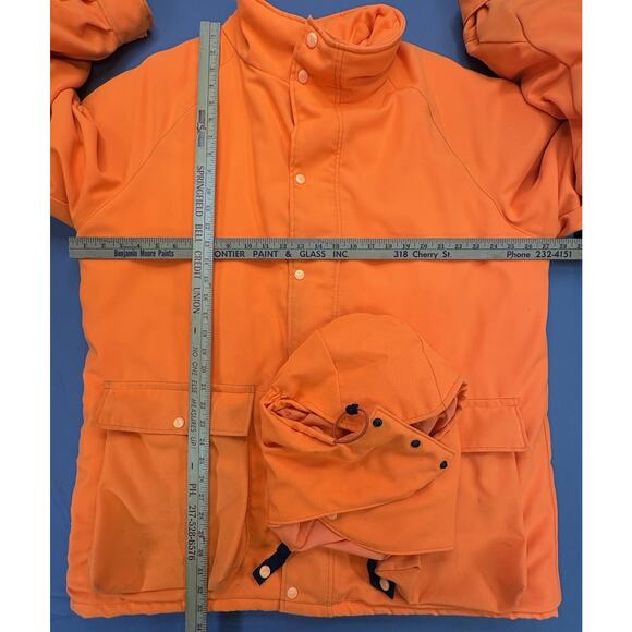 Vintage L.L.Bean Blaze Orange Hunting Jacket Men’s XL Field Coat Game Pockets - Picture 12 of 13